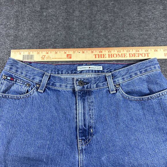 Vintage Tommy Hilfiger Jeans Womens 10 Blue Denim Wide Leg Baggy Y2K - Picture 5 of 14